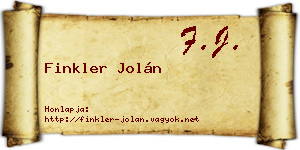 Finkler Jolán névjegykártya